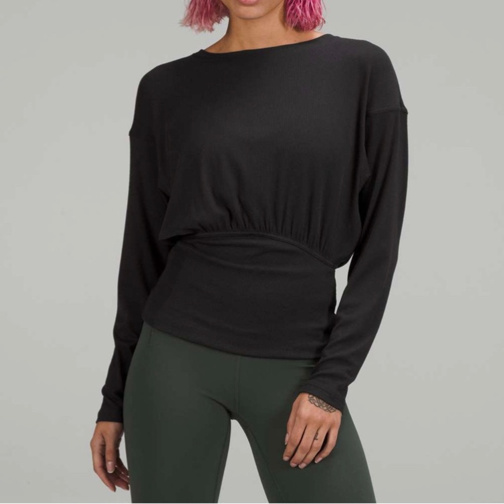 Lululemon Size 6 Ribbed Modal Silk Blend Long Sleeve Shirt
Black